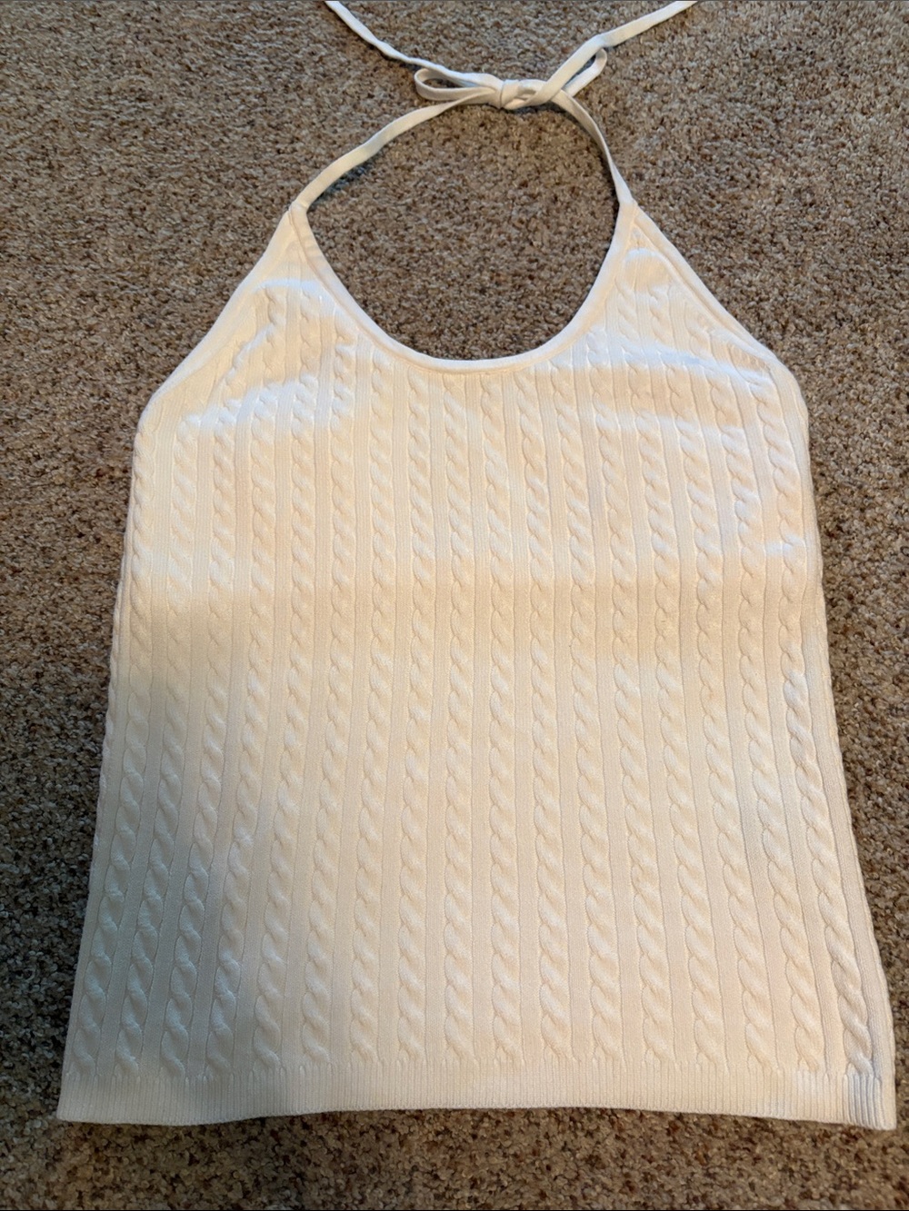 GAP white Cable-Knit Halter Tank